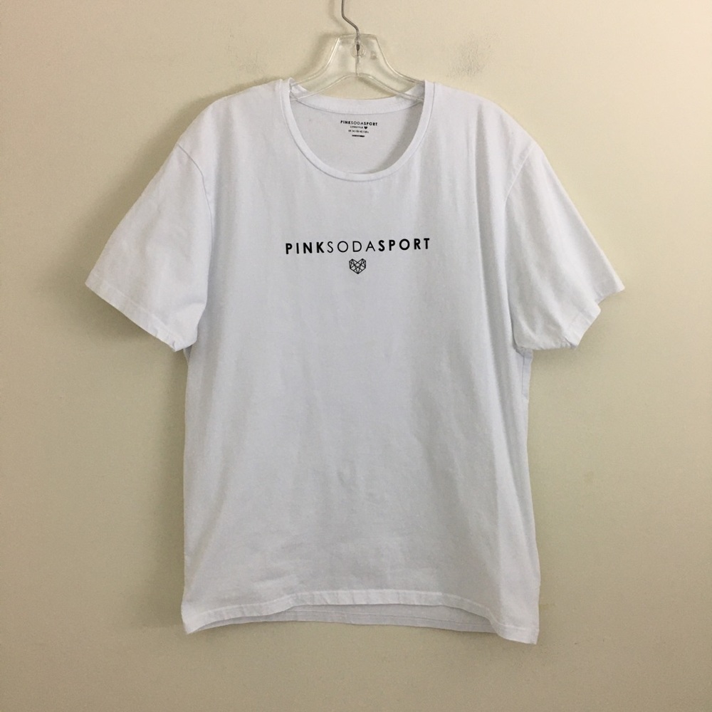 Pink Soda Sports White T-shirts Women's  Size Large High Quality Thick Cotton